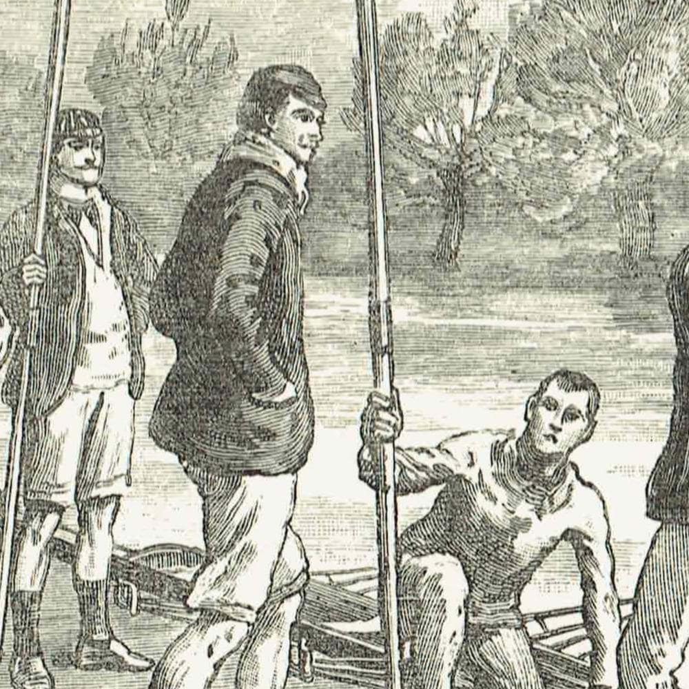 1891 Embarking - Original Antique Engraving By Dadd - Victorian Rowing Crew River Boating Sport Badminton Library - 7 x 4.75 in - Image 3