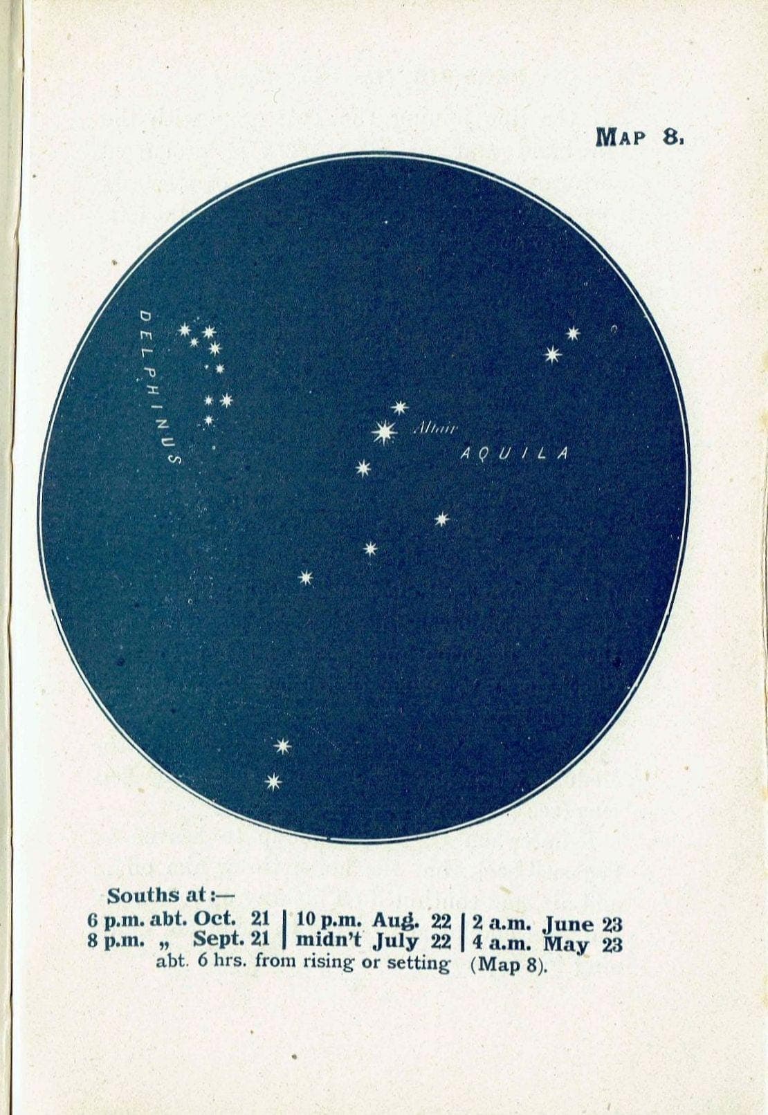 1944 Original Aquila Eagle Constellation Star Map Print - Vintage Astronomy Atlas - Scientific Celestial Chart - 4 x 6 in - Image 2