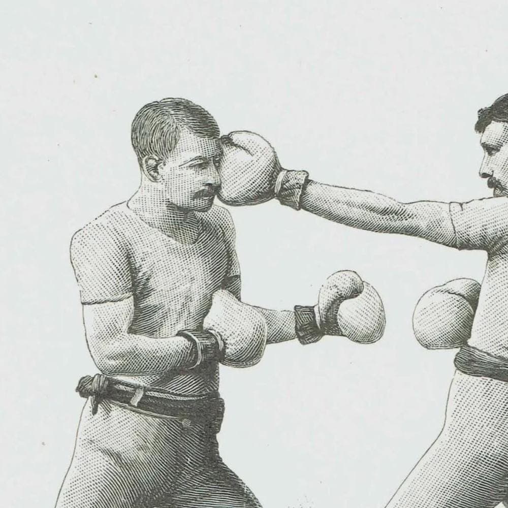 1889 Boxing Match Technique - Original Antique Print - Badminton Library Victorian Sports Pugilism Athletic Training - 5 x 7 in - Image 3