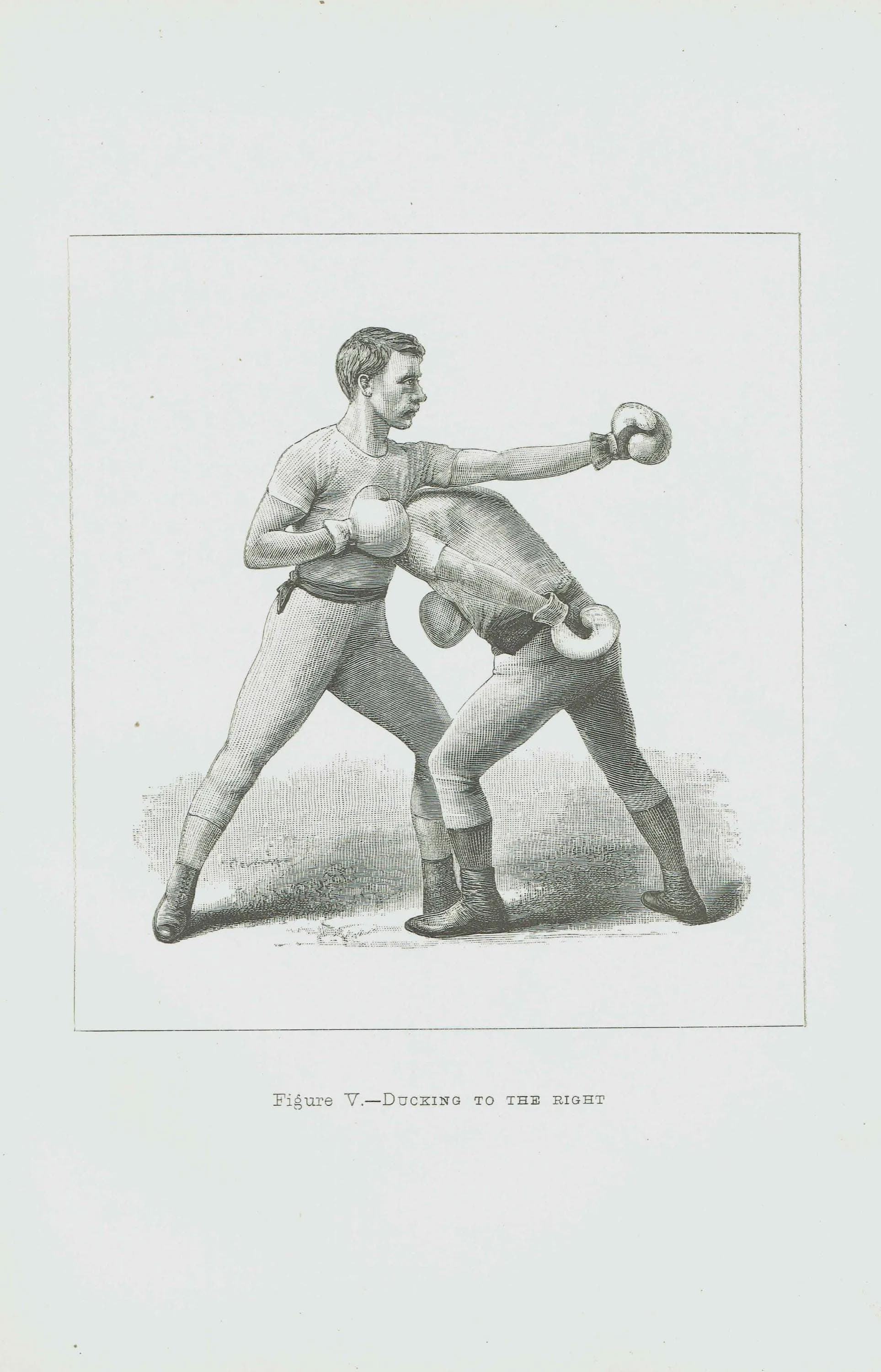 1889 Boxing Ducking Technique - Original Antique Print - Badminton Library Victorian Sports Athletic Training Illustration - 5 x 7 in - Image 2