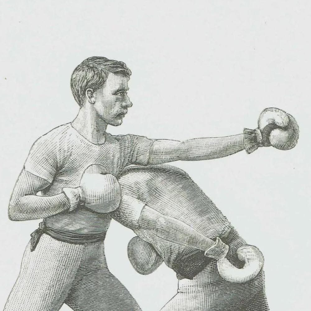 1889 Boxing Ducking Technique - Original Antique Print - Badminton Library Victorian Sports Athletic Training Illustration - 5 x 7 in - Image 3