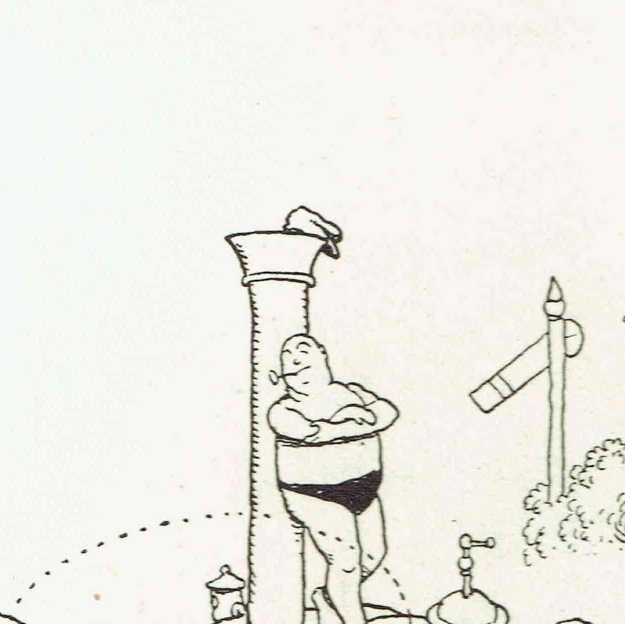 1935 Railway Humour - Original Vintage Print By Heath Robinson - Great Western Railway Centenary Cartoon Satire - 7 x 9.5 in - Image 7