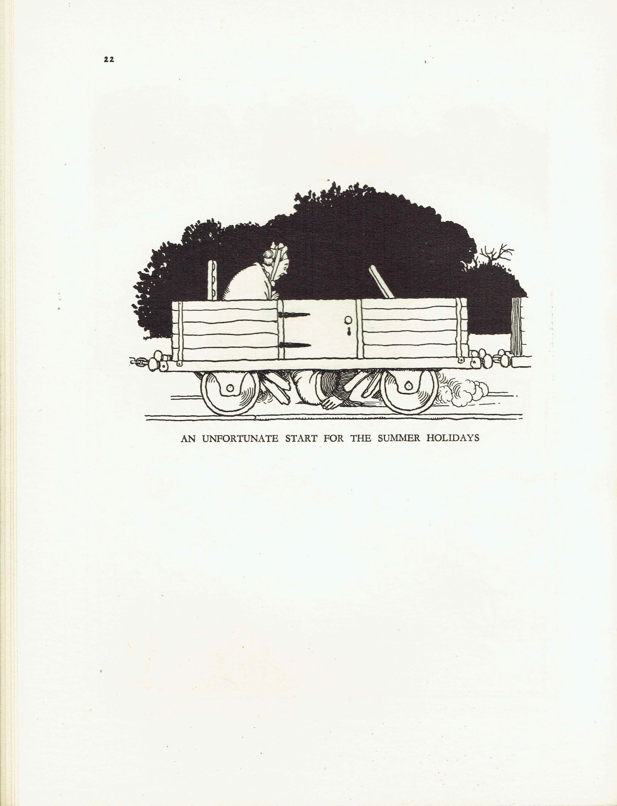 1935 Railway Tunnel Excavator - Original Vintage Print By Heath Robinson - Great Western Railway Centenary Humorous Cartoon - 7 x 9.5 in - Image 3