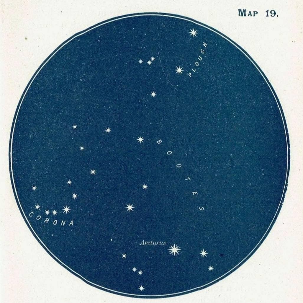 1944 Corona Borealis Constellation - Original Vintage Print By Gall - Star Map Celestial Astronomy Chart Atlas - 4 x 6 in - Image 2