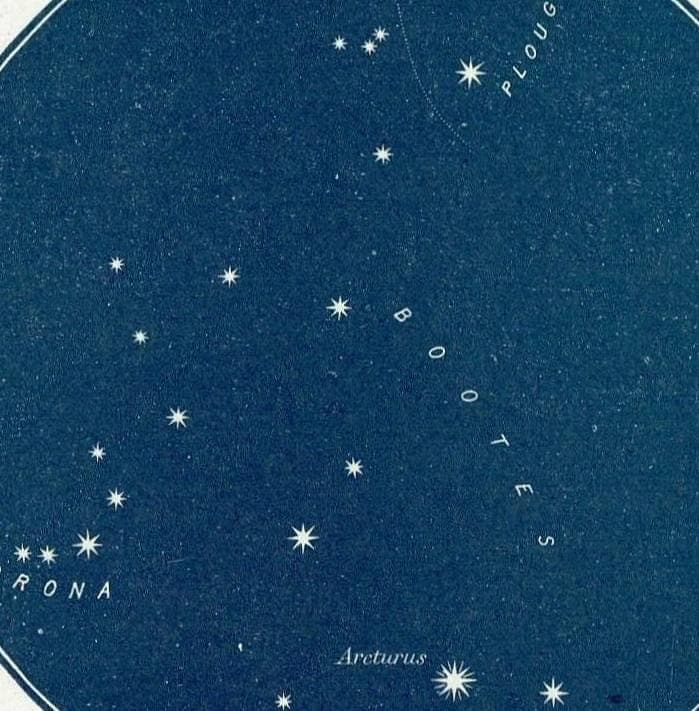 1944 Corona Borealis Constellation - Original Vintage Print By Gall - Star Map Celestial Astronomy Chart Atlas - 4 x 6 in - Image 3