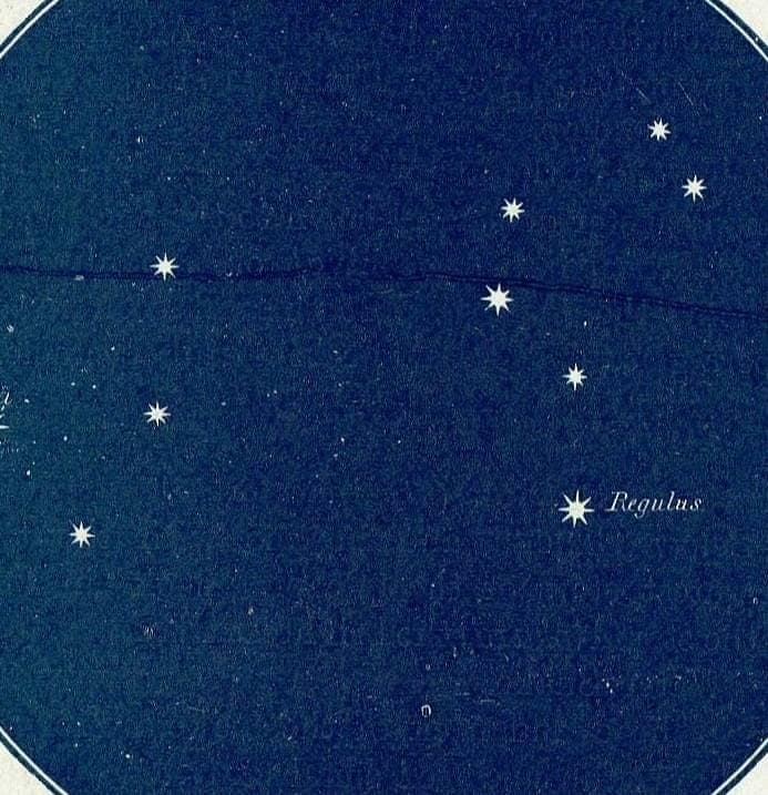 1944 Denebola Regulus Star Chart - Original Vintage Print By Gall - Celestial Astronomy Atlas Navigation Map - 4 x 6 in - Image 3