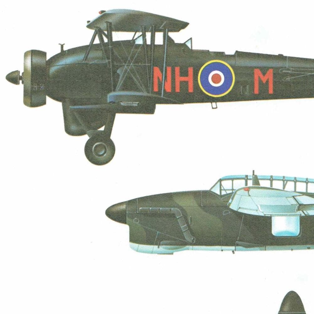 1985 - Fairey Swordfish Mk III & Fairey Barracuda Mk II Aircraft Print - Vintage WWII British Naval Planes by John A Weal - 8 x 10.75 in - Image 4