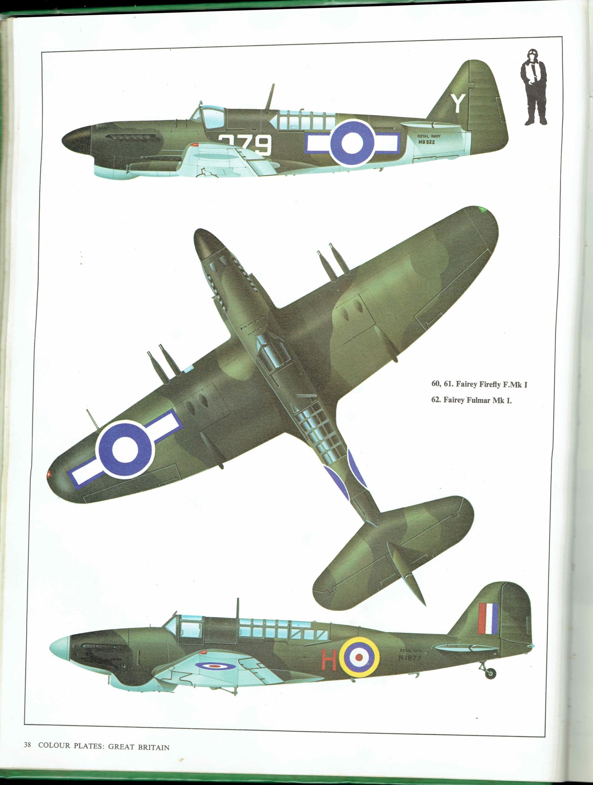 1985 - Fairey Swordfish Mk III & Fairey Barracuda Mk II Aircraft Print - Vintage WWII British Naval Planes by John A Weal - 8 x 10.75 in - Image 6