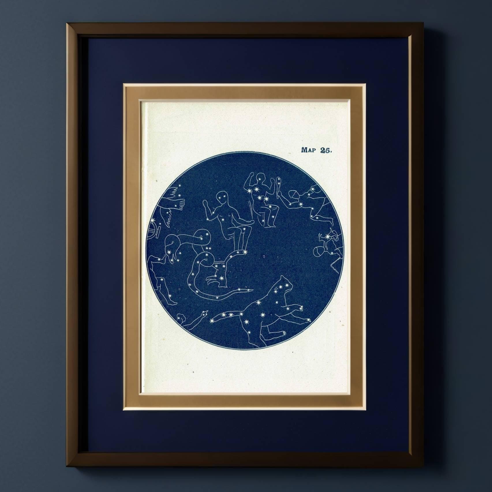 1944 Original North Polar Stars Constellation Map Print - Vintage Celestial Chart - Ancient Star Atlas Guide - 4 x 6 in - Image 1