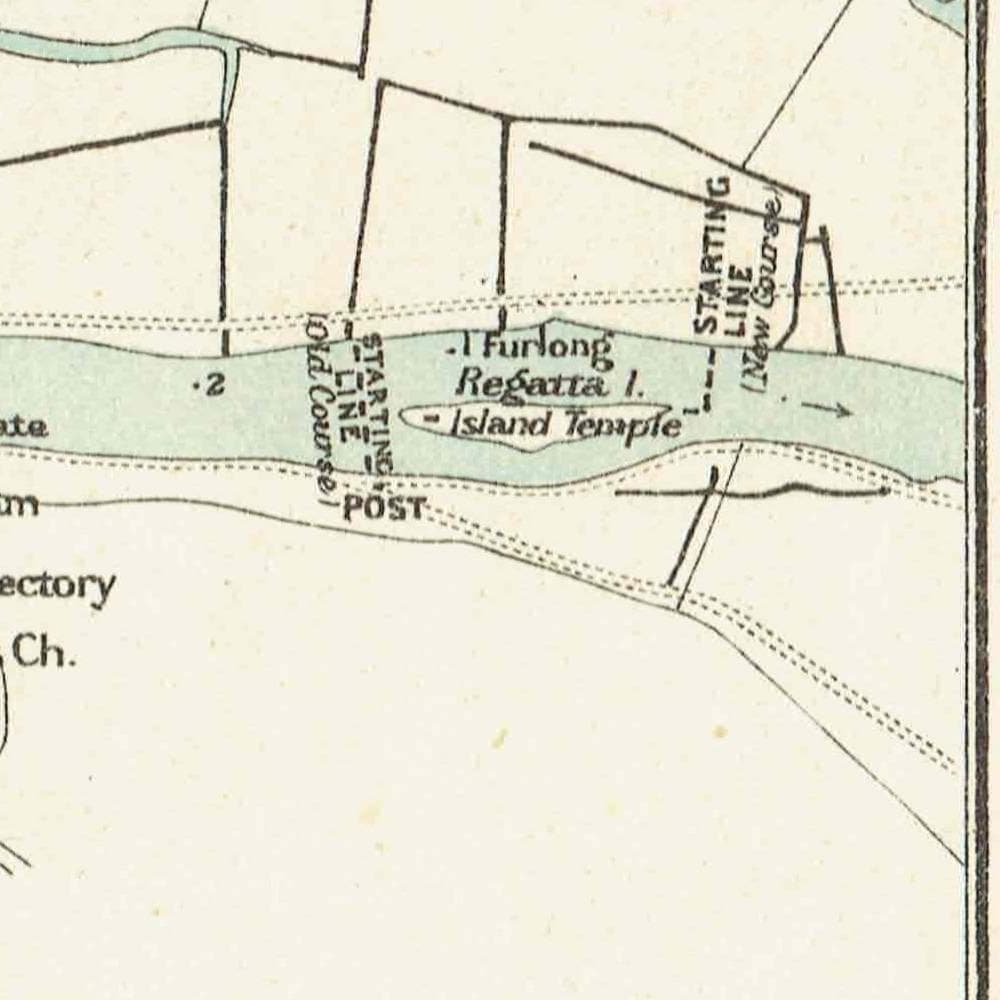 1891 Henley Course - Original Antique Engraving By Weller - Henley Regatta Thames River Map Rowing Oxfordshire - 7 x 4.75 in - Image 4