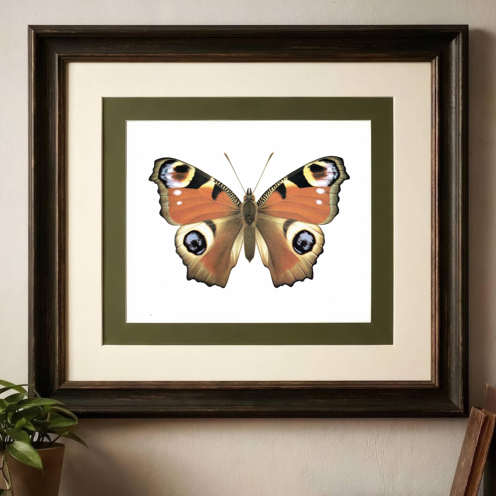 1986 European Peacock Butterfly Inachis io Print - Durin Bernard Vintage Scientific Illustration - Linnaeus Entomology - 11 x 13 in - Image 2