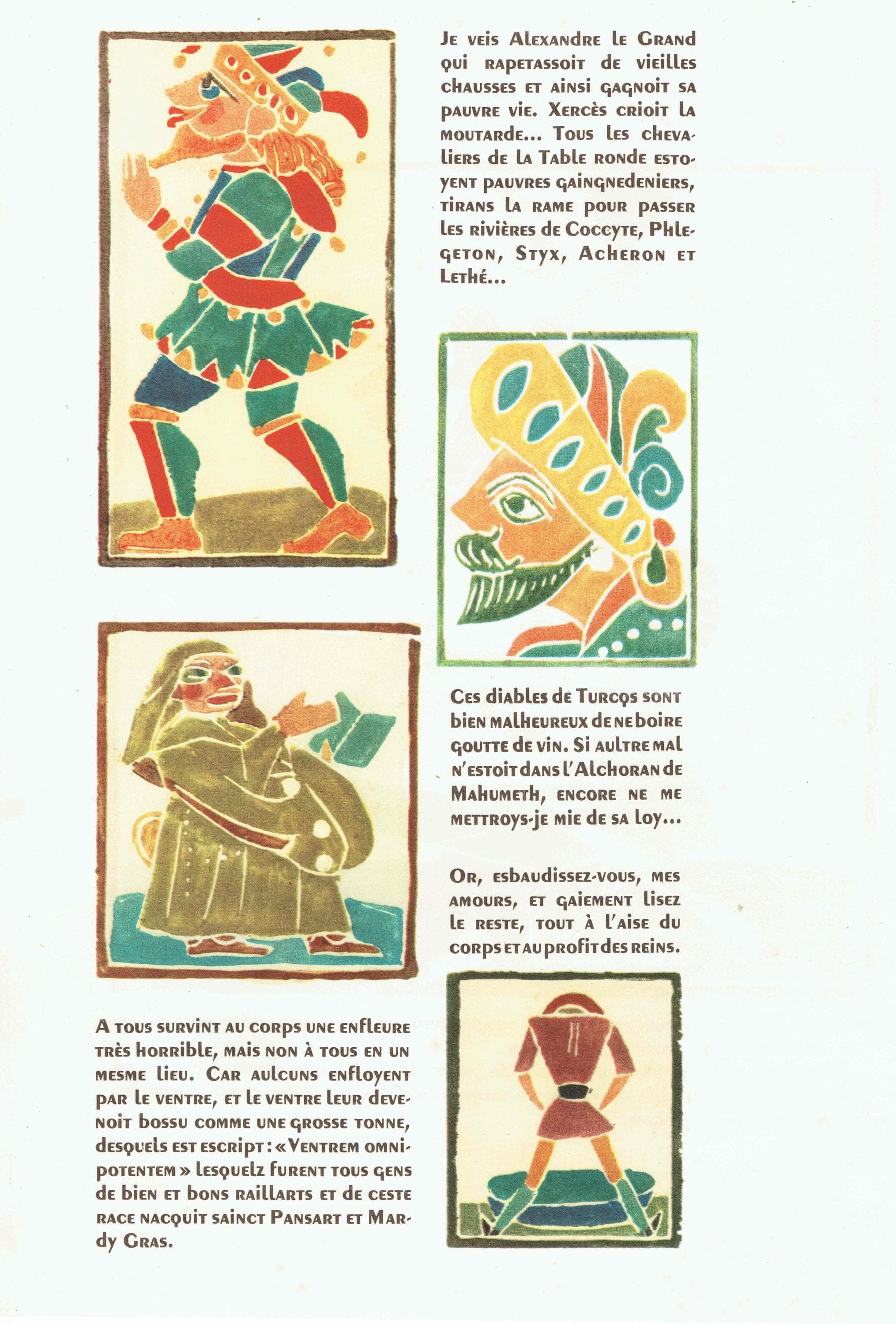 1947 Panurge & Rabelais Characters - Vintage Woodcut By Derain - French Literary Art Soleils Folio Paris Limited Edition - 9.5 x... - Image 5