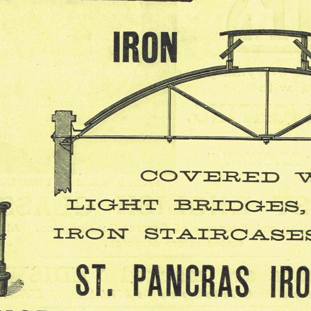 1898 Wrought Iron Doors Frames Print - St Pancras Iron Works, Spiral Stairs, Iron Roofs & Ediswan Lamps - Antique Plate - 8 x 10.75 in - Image 5