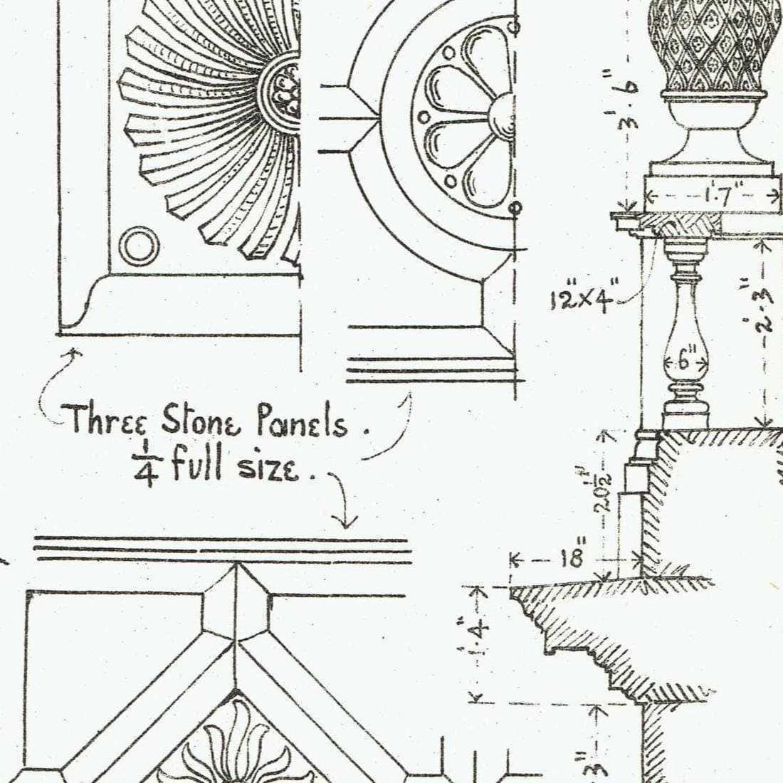 1898 Stonework Cornice Parapet St Mary’s Strand London - Country Inn Panel Architectural Print - W Fullerton - 8 x 10.75 in - Image 4