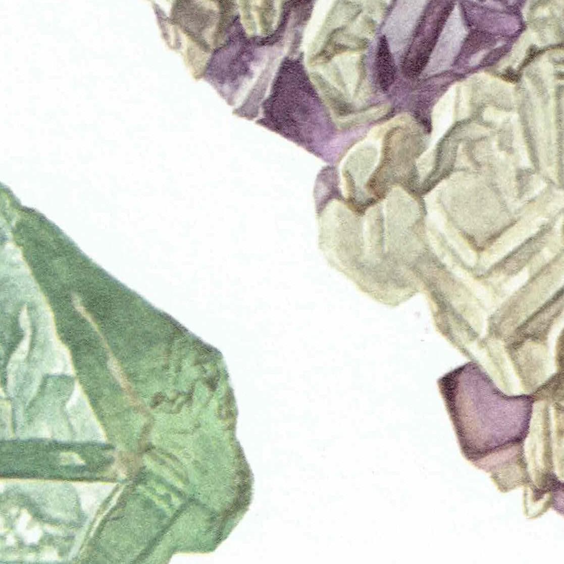 1969 Fluorine Crystal - Original Vintage Print By Caspari - Mineral Study Scientific Natural History Geology Art - 7.5 x 10.5 in - Image 5
