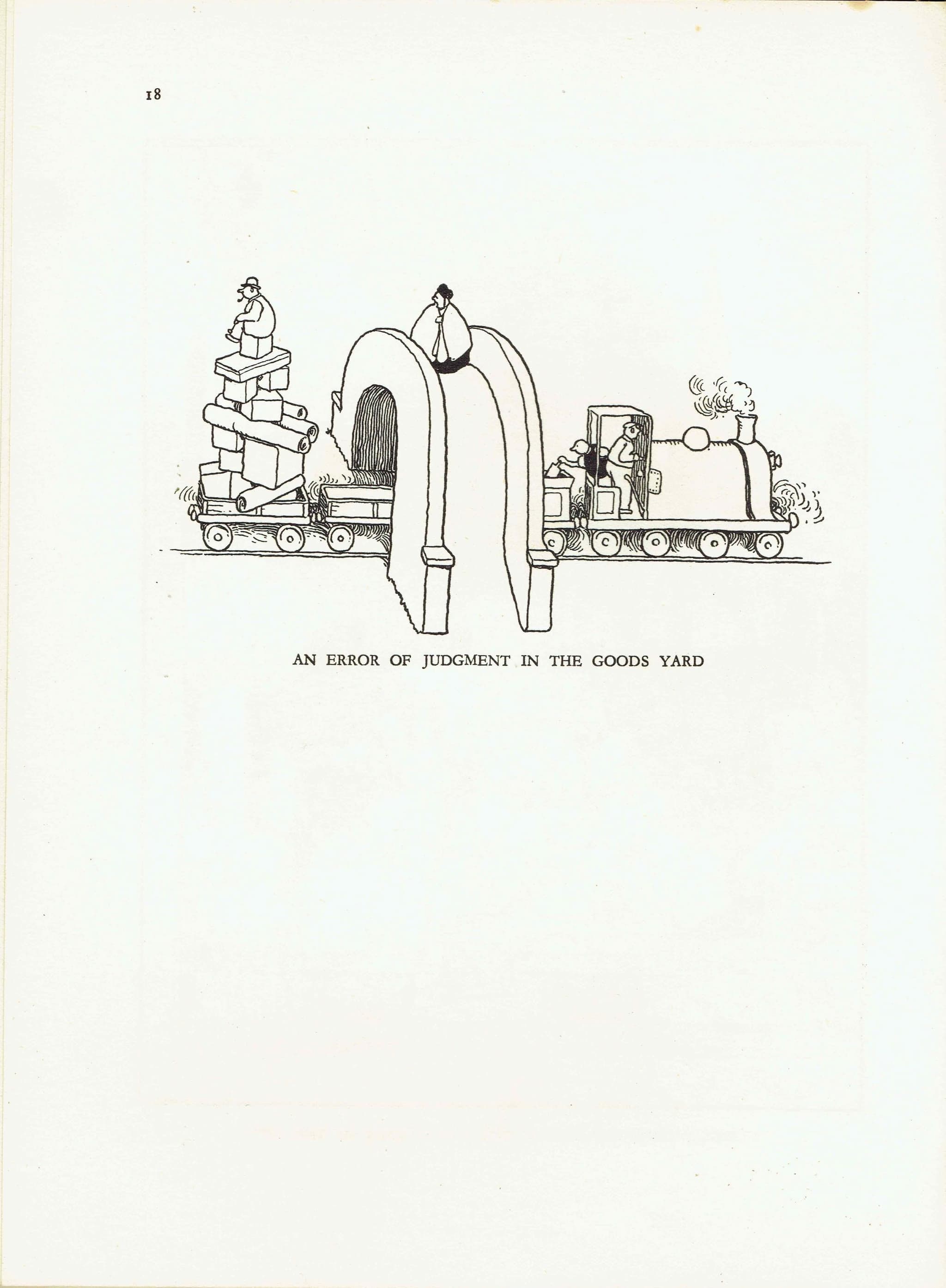 1935 Railway Signals Cartoon - Original Vintage Print By Heath Robinson - Great Western Railway Centenary Humour - 7 x 9.5 in - Image 3