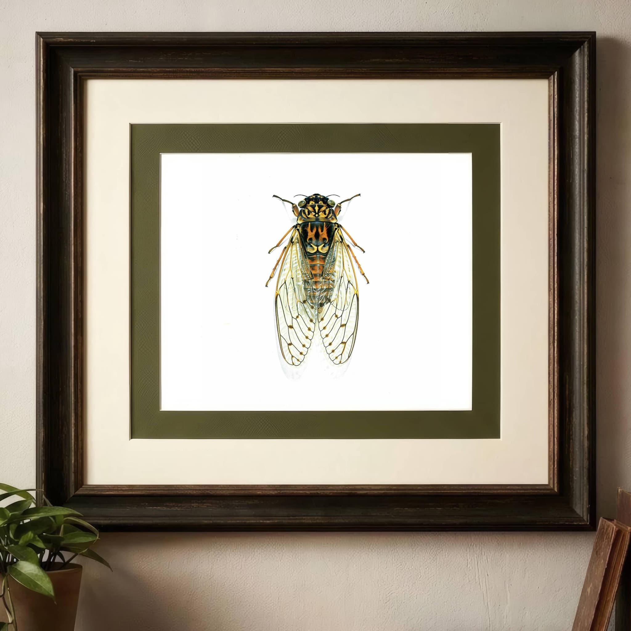 1986 Ash Cicada Tettigia Orni Print - Durin Bernard Les Insectes Scientific Illustration - Linnaeus Entomology - 11 x 13 in - Image 2