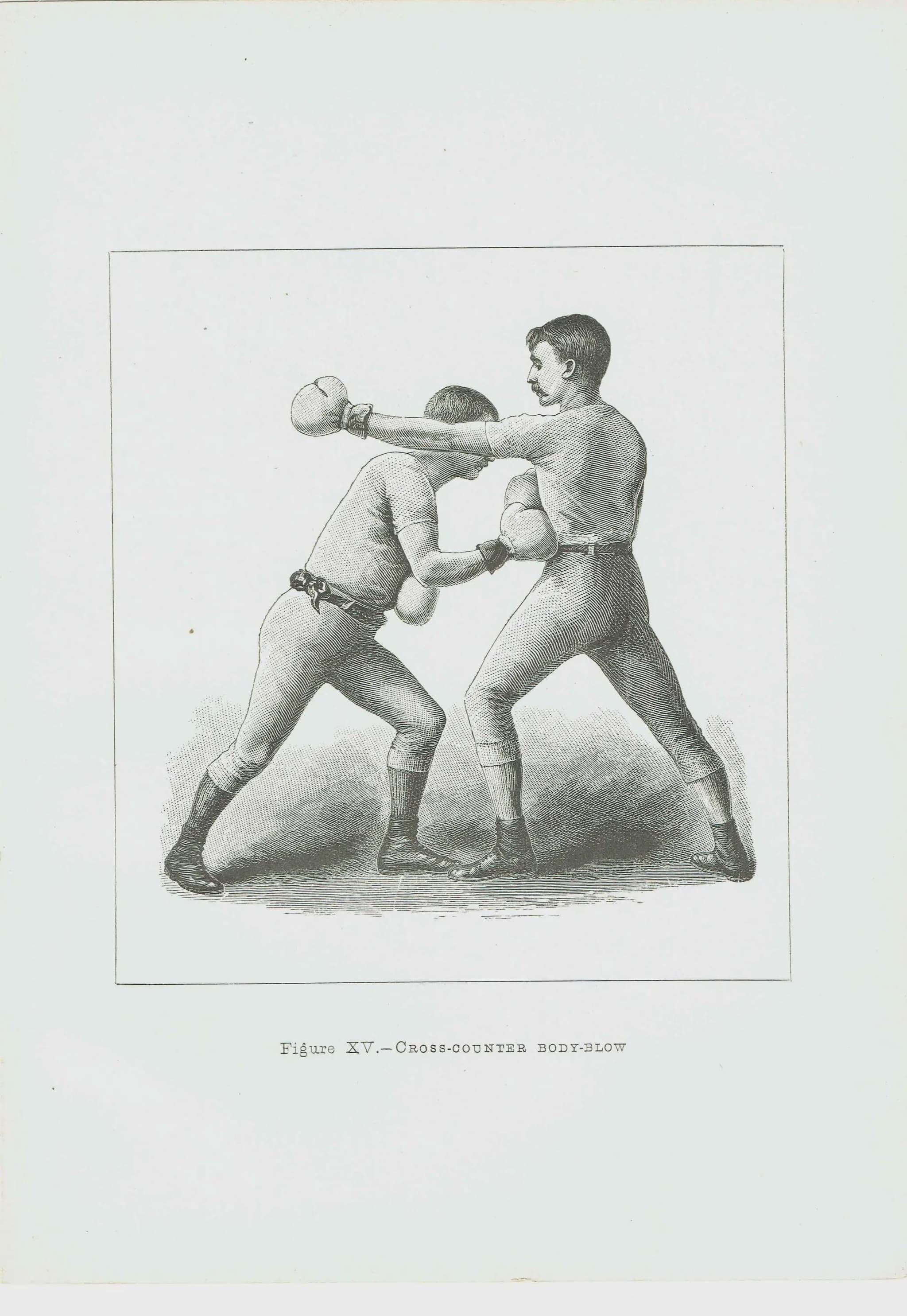 1889 Cross-Counter Body-Blow Boxing - Original Antique Print - Badminton Library Victorian Sports Pugilism Athletic - 5 x 7 in - Image 2