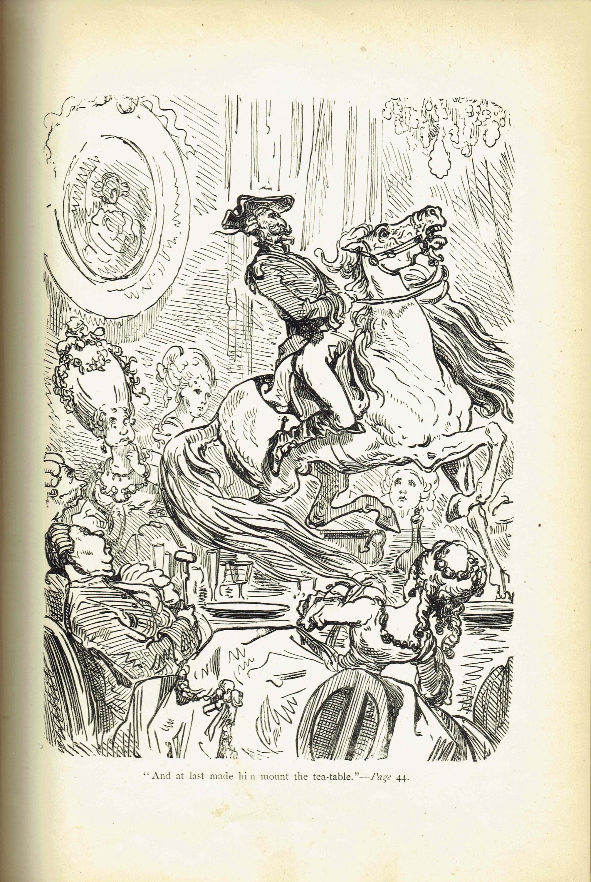 1867 Baron Munchausen Horse - Original Antique Print By Doré - Fantasy Adventure Tale Illustration Literature - 6 x 9 in - Image 2