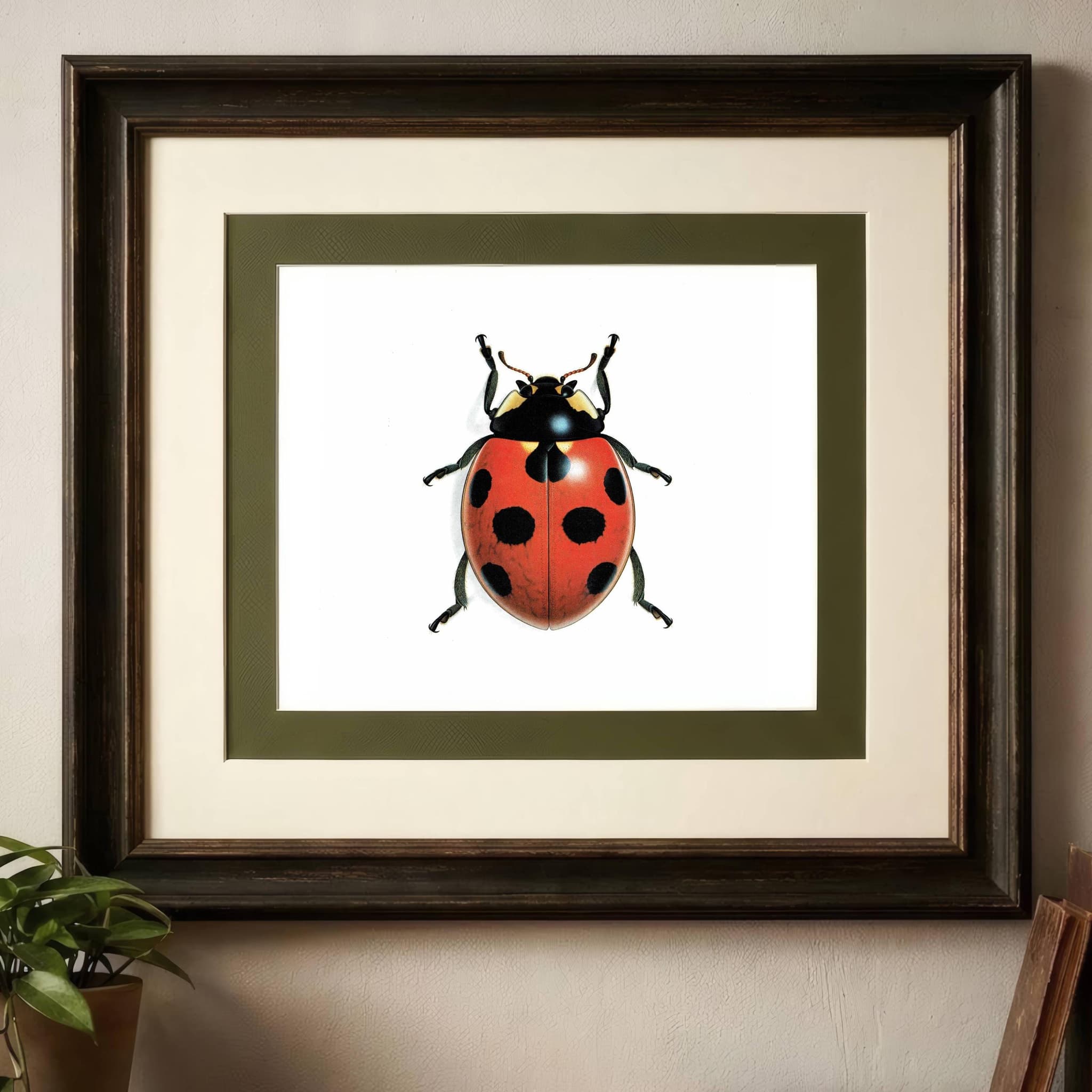 1986 Seven-Spotted Ladybird Coccinella Septempunctata Print - Durin Bernard Les Insectes - Scientific Art - Linnaeus Entomology - 11 x 13 in - Image 2