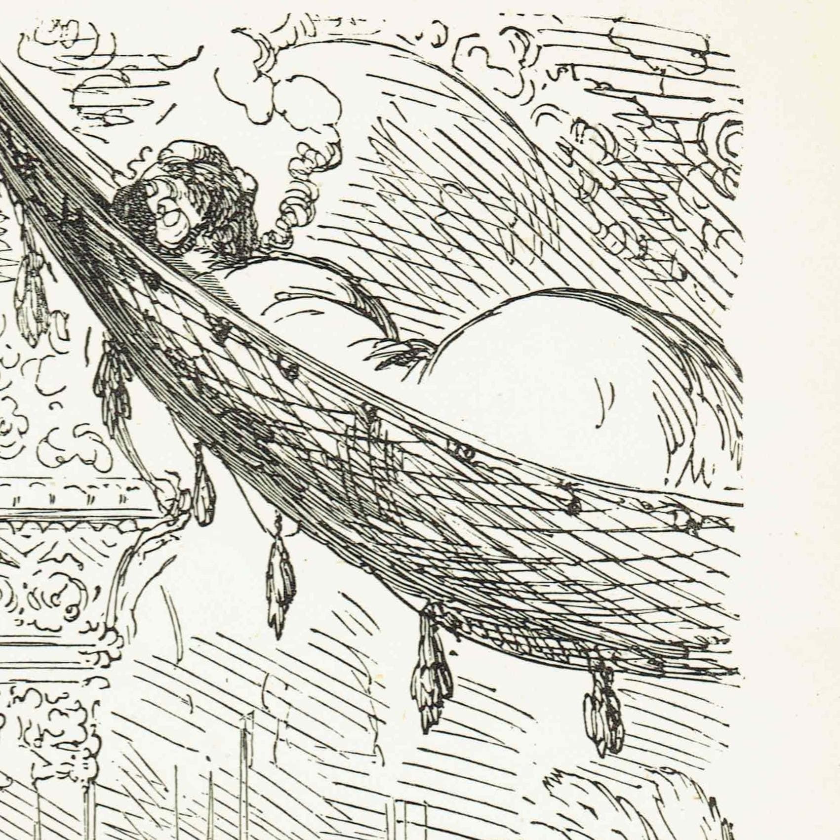 1867 Baron Munchausen Seraglio - Original Antique Print By Doré - Fantasy Adventure Tale Victorian Literature - 6 x 9 in - Image 4