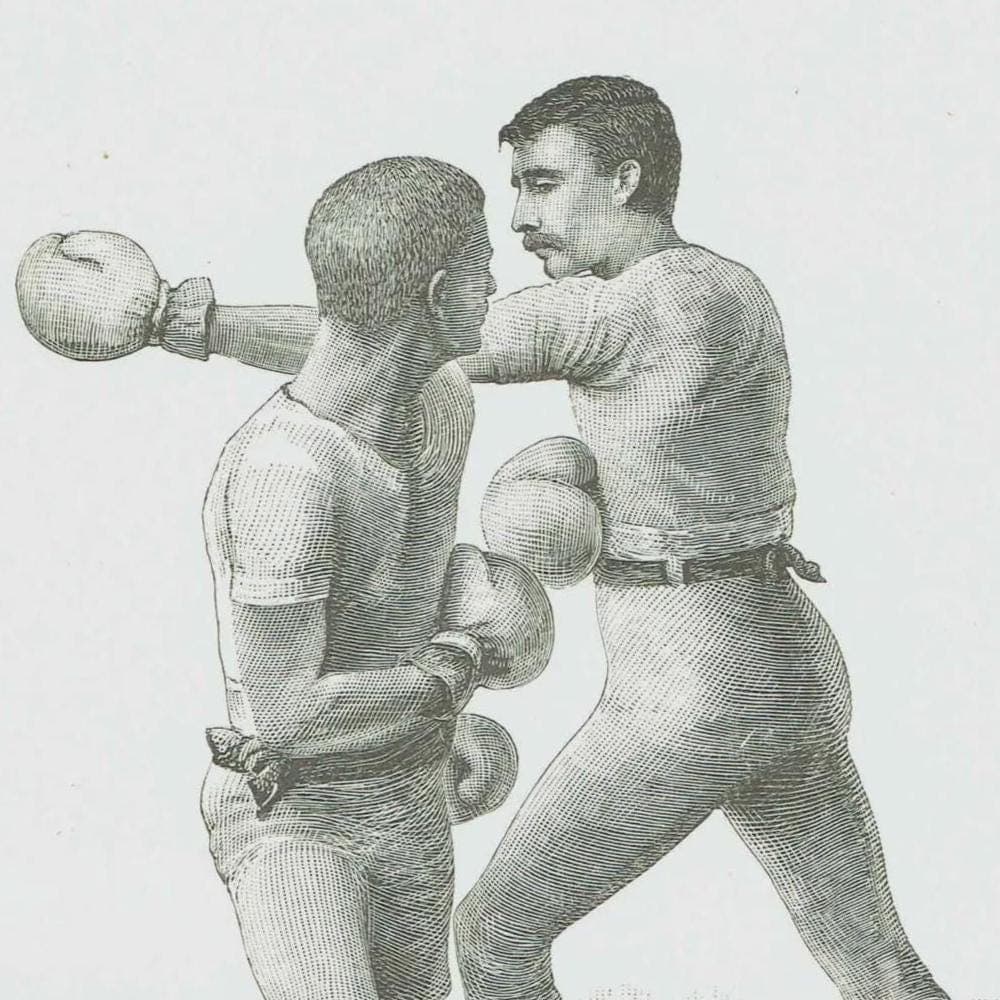 1889 Boxing Side Step - Original Antique Print - Badminton Library Victorian Sports Pugilism Athletic Training Illustration - 5 x 7 in - Image 3