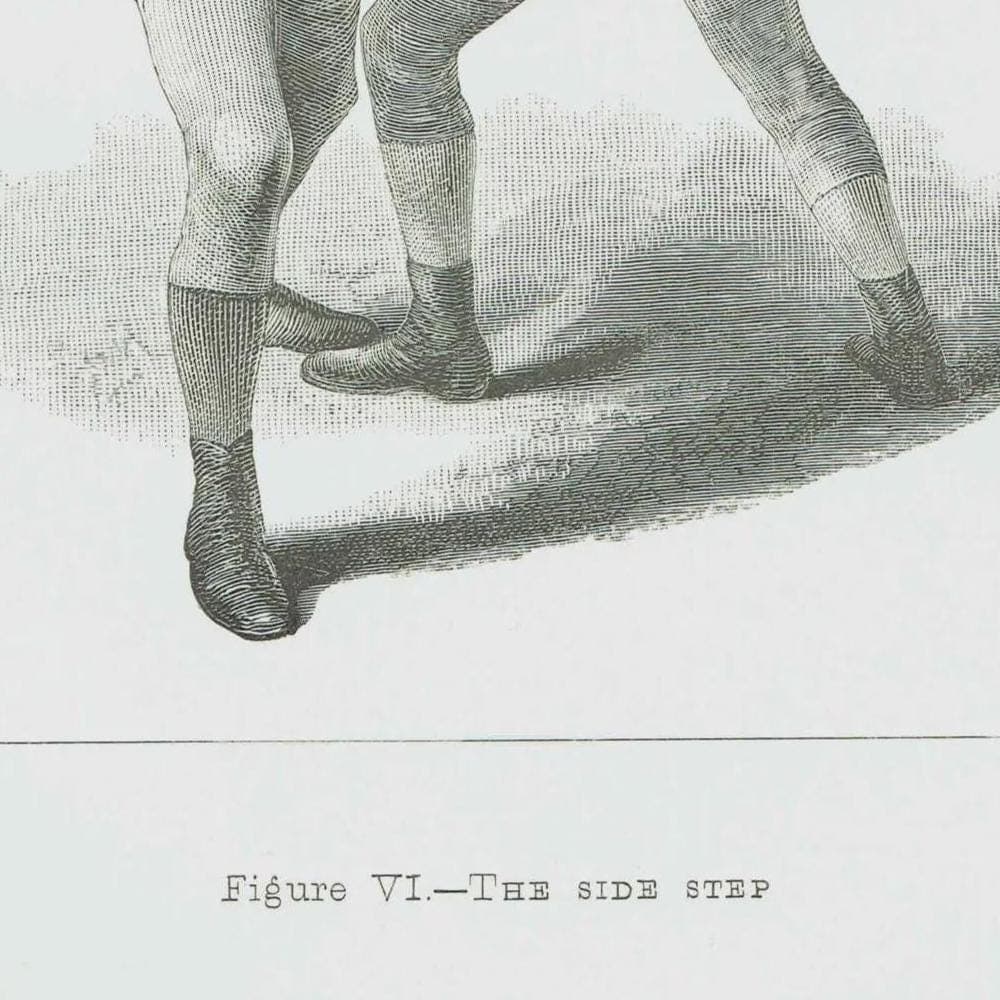 1889 Boxing Side Step - Original Antique Print - Badminton Library Victorian Sports Pugilism Athletic Training Illustration - 5 x 7 in - Image 4