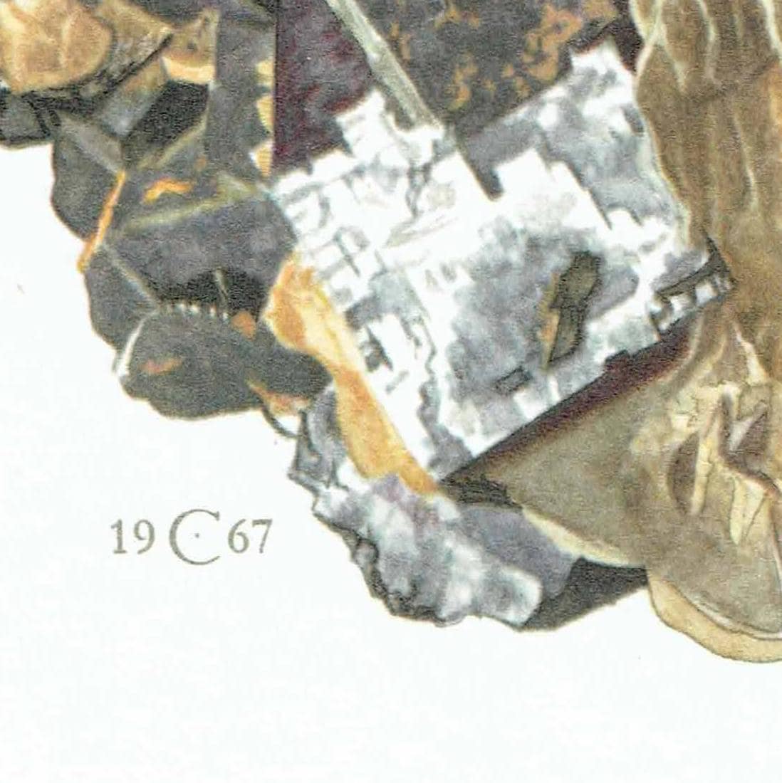 1969 Fluorine Crystal - Original Vintage Print By Caspari - Mineral Study Scientific Natural History Geology Art - 7.5 x 10.5 in - Image 5