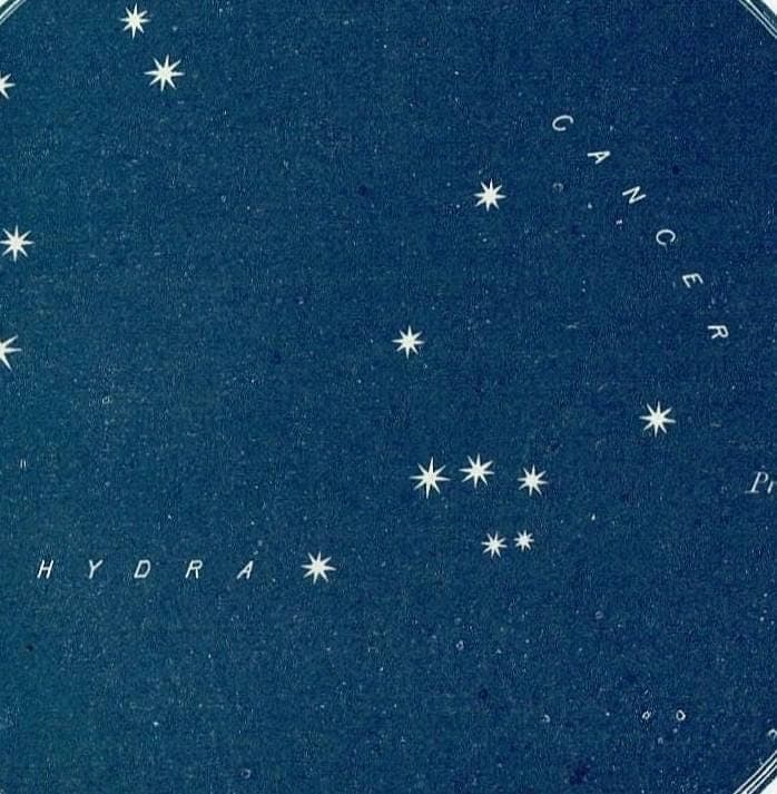 1944 Leo Cancer Hydra Procyon Alphard Zodiac Star Chart Atlas Constellation - Original Vintage Print By Gall - Map 17 - 4 x 6 in - Image 3