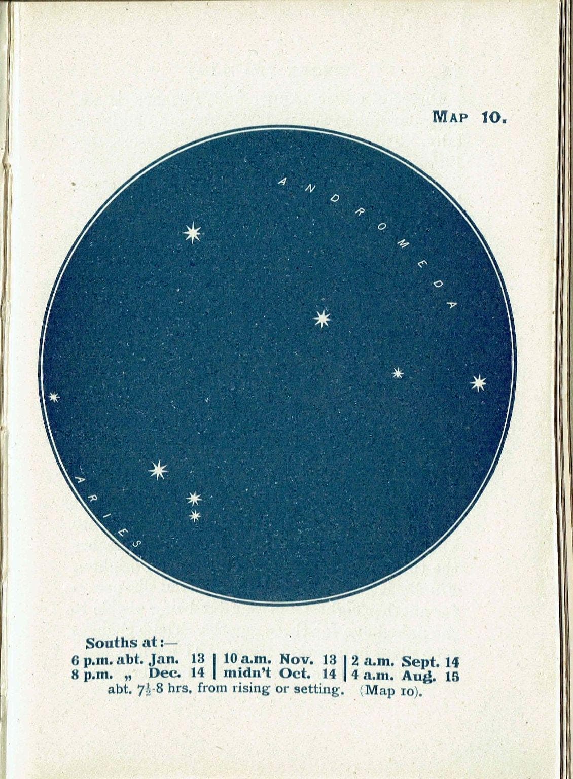 1944 Original Andromeda Aries Constellation Star Map Print - Celestial Navigation Chart - Vintage Astronomy Guide - 4 x 6 in - Image 2