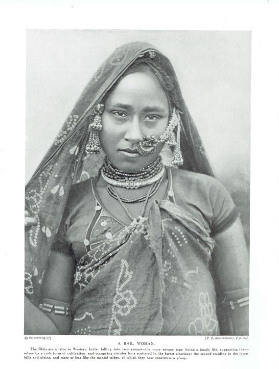 7.5 x 10 in — “Bhil Woman” — Print — 1913 — Book Illustration
