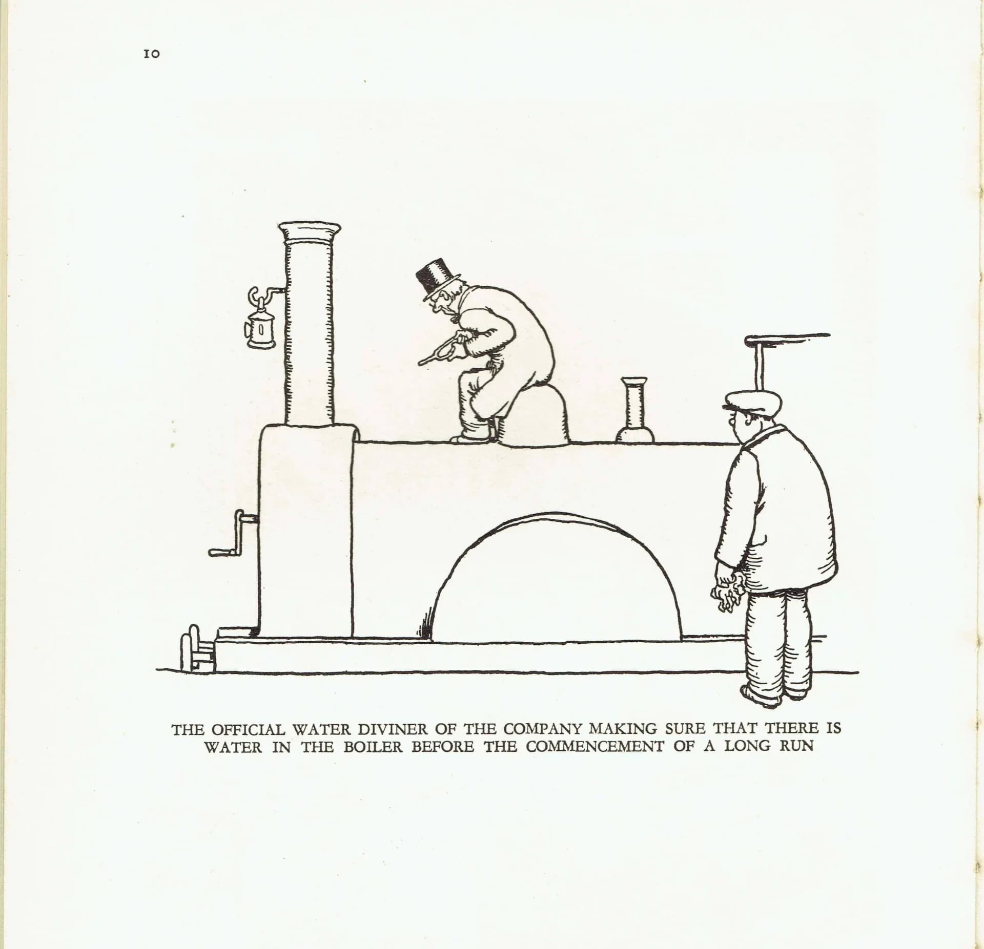 1935 Railway Pioneers Paddington Canal - Original Vintage Print By Robinson - Great Western Railway Centenary Humorous Cartoon - 7 x 9.5 in