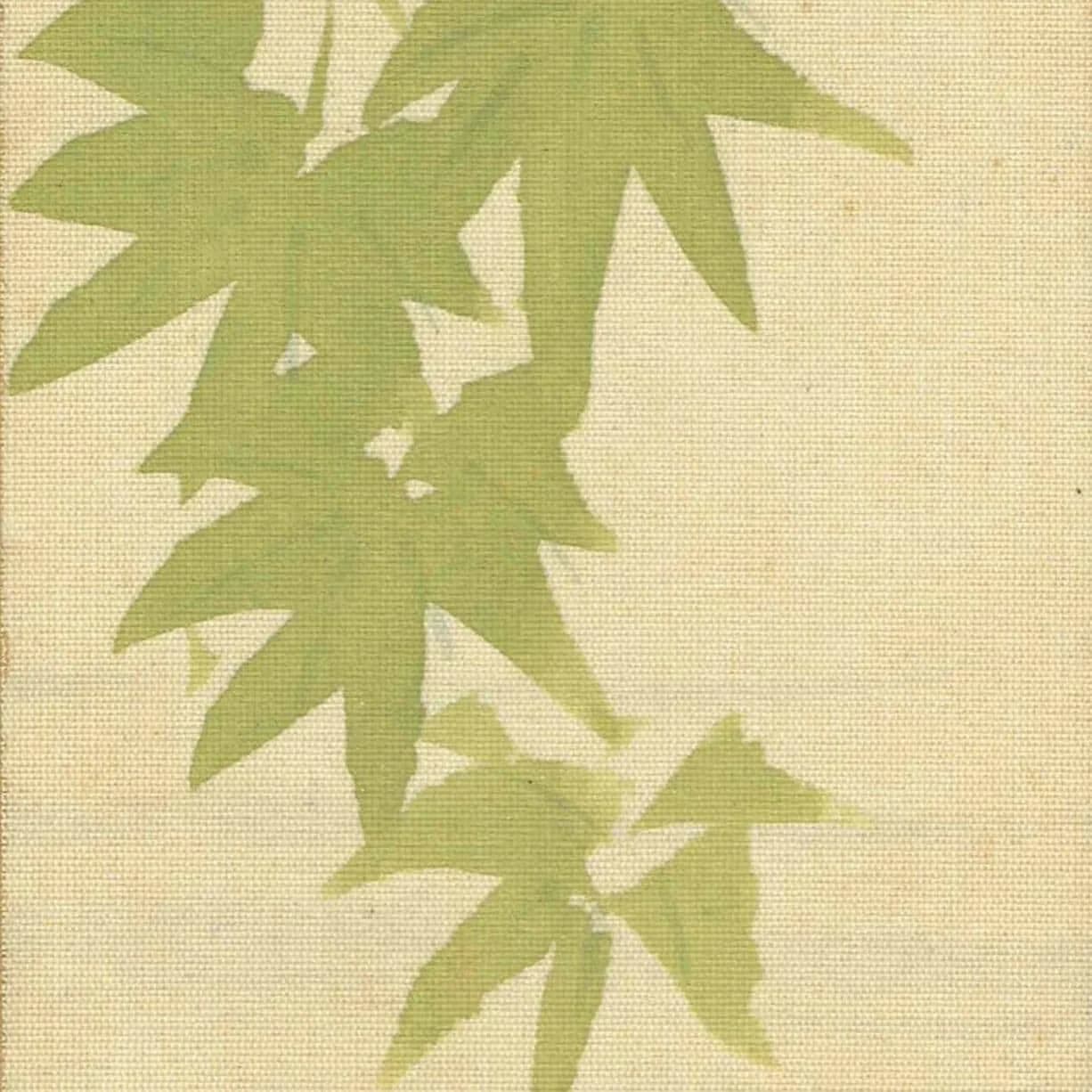 1960s Kingyo Goldfish & Ao-Momiji Maple - Original Vintage Tanzaku Print - Japanese Textile Wall Art Framed - 2.25 x 13.9 in