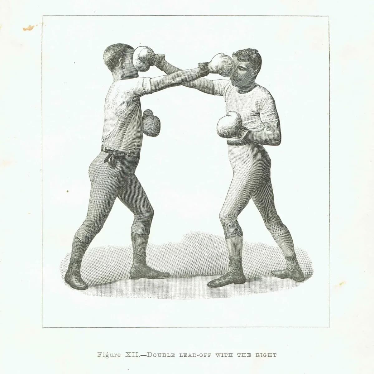 1889 Boxing Sparring Match - Original Antique Print - Badminton Library Victorian Sports Athletic Training Pugilism - 5 x 7 in