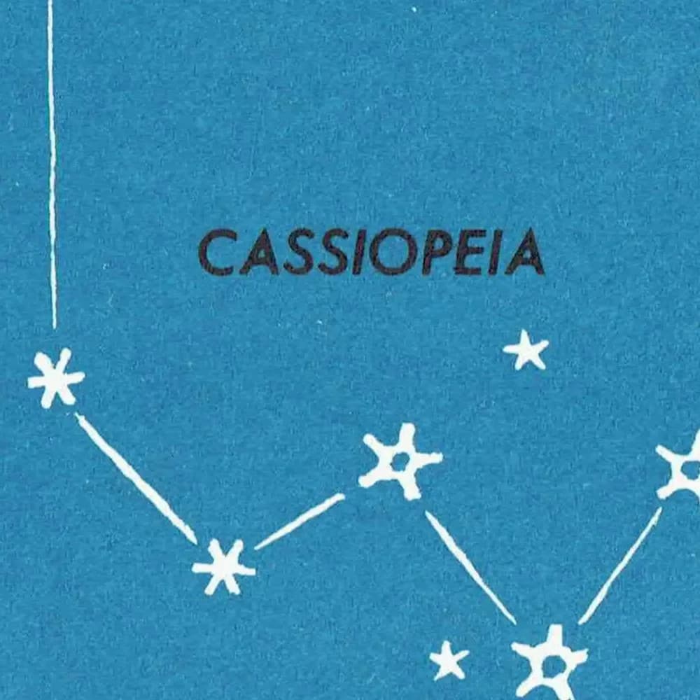 1952 Cepheus Giraffe Cassiopeia Constellation - Original Vintage Print By H.A. Rey - Celestial Navigation Astronomy Chart - 8 x 11 in