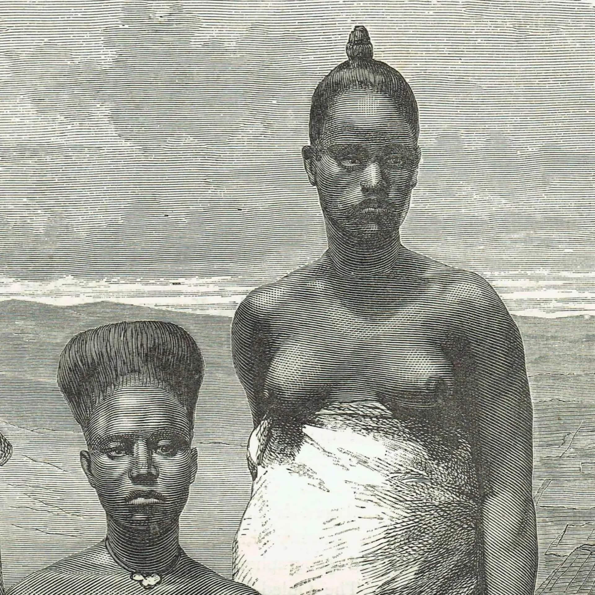 1875 Women of Elmina - Original Engraving - West Africa Ghana Portrait Illustrated Travels Victorian - 8 x 11.5 in