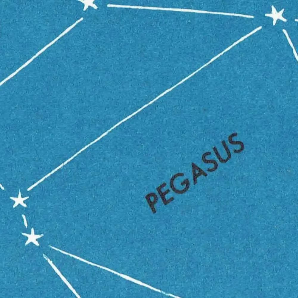 1952 Pegasus Constellation - Original Vintage Print By Rey - Astronomy Star Chart Celestial Educational Zodiac Map - 8 x 11 in