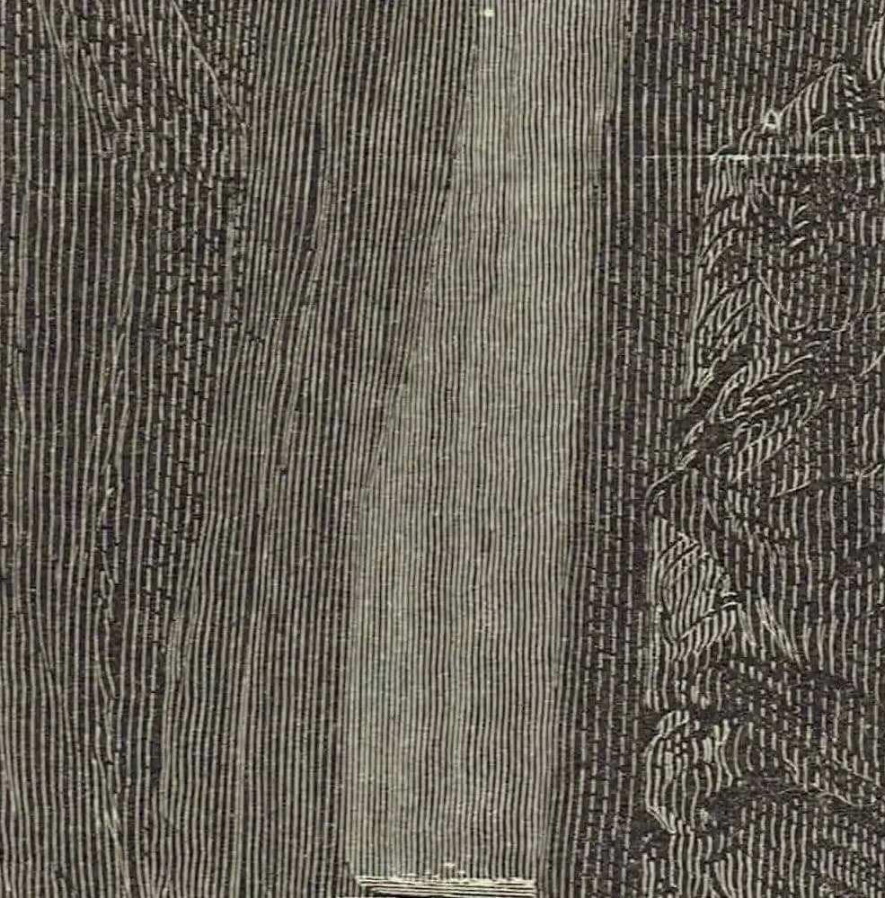 1870s Original Canyon Waterfall Woodblock Victorian Print - Dramatic Landscape Adventure - Illustrated Travels Book - 8.5 x 12 in