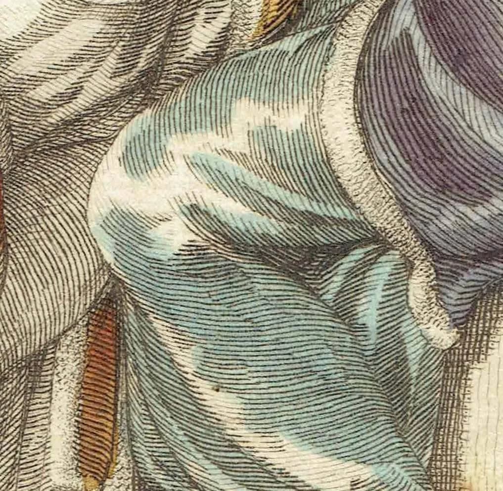 1811 Opera Dresses Fashion - Original Antique Hand-Coloured Print - Theatrical Costume Historical Clothing Study - 5.5 x 9 in