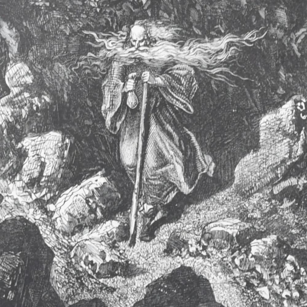 1866 Gustave Doré Legend Of The Wandering Jew Angel Vision Plate 7 - Original Antique Engraving - Gothic Religious Medieval - 14 x 20 in