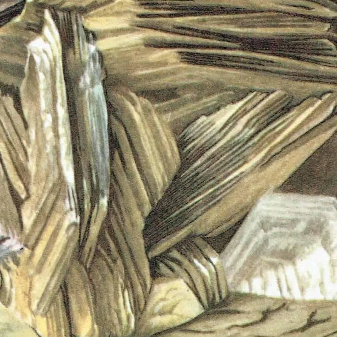 1969 Muscovite Mica - Original Vintage Print By Caspari - Mineral Study Scientific Natural History Geology Art - 7.5 x 10.5 in