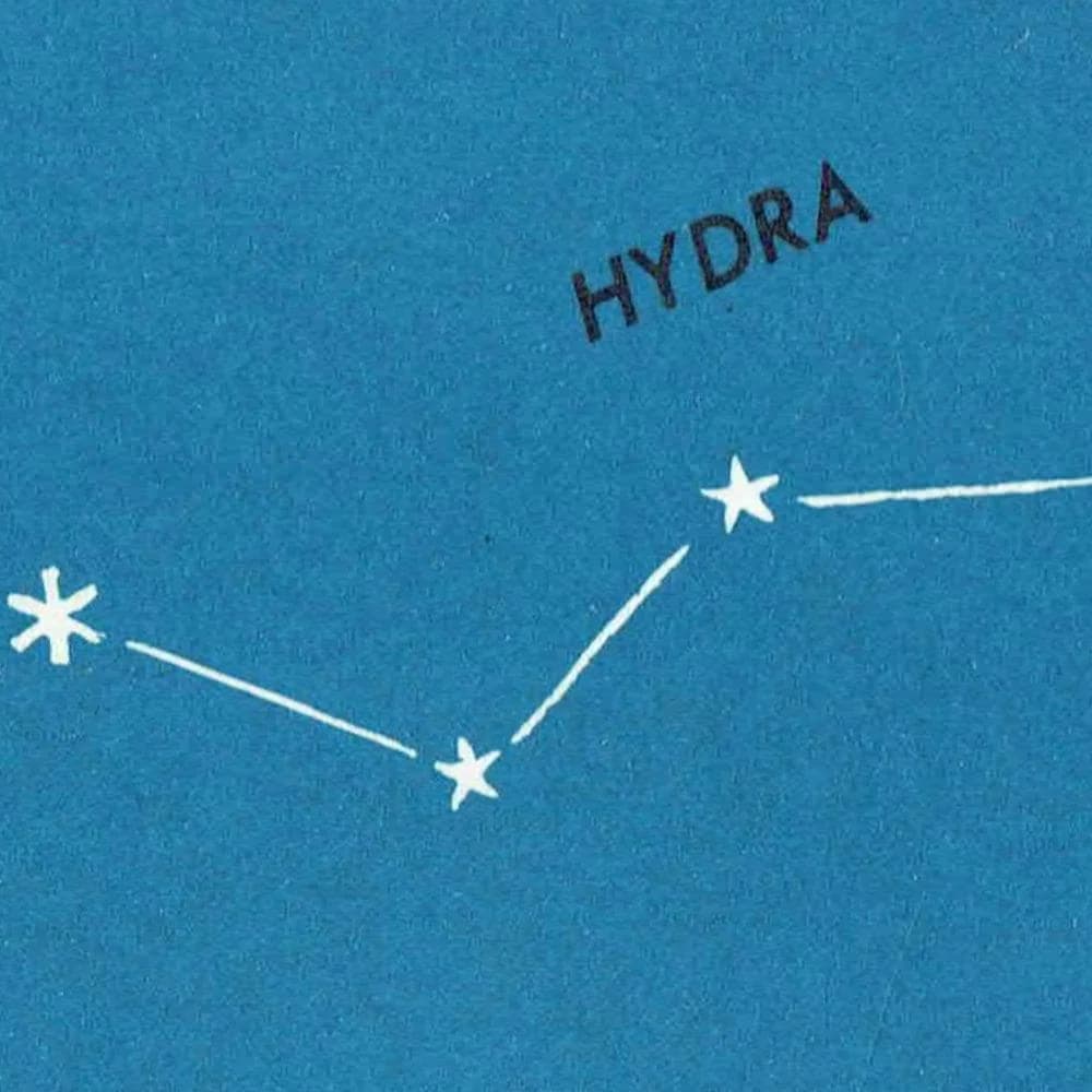 1952 Hydra Constellation Star Chart - Original Vintage Print By H.A. Rey - Celestial Astronomy Educational Zodiac Map - 8 x 11 in