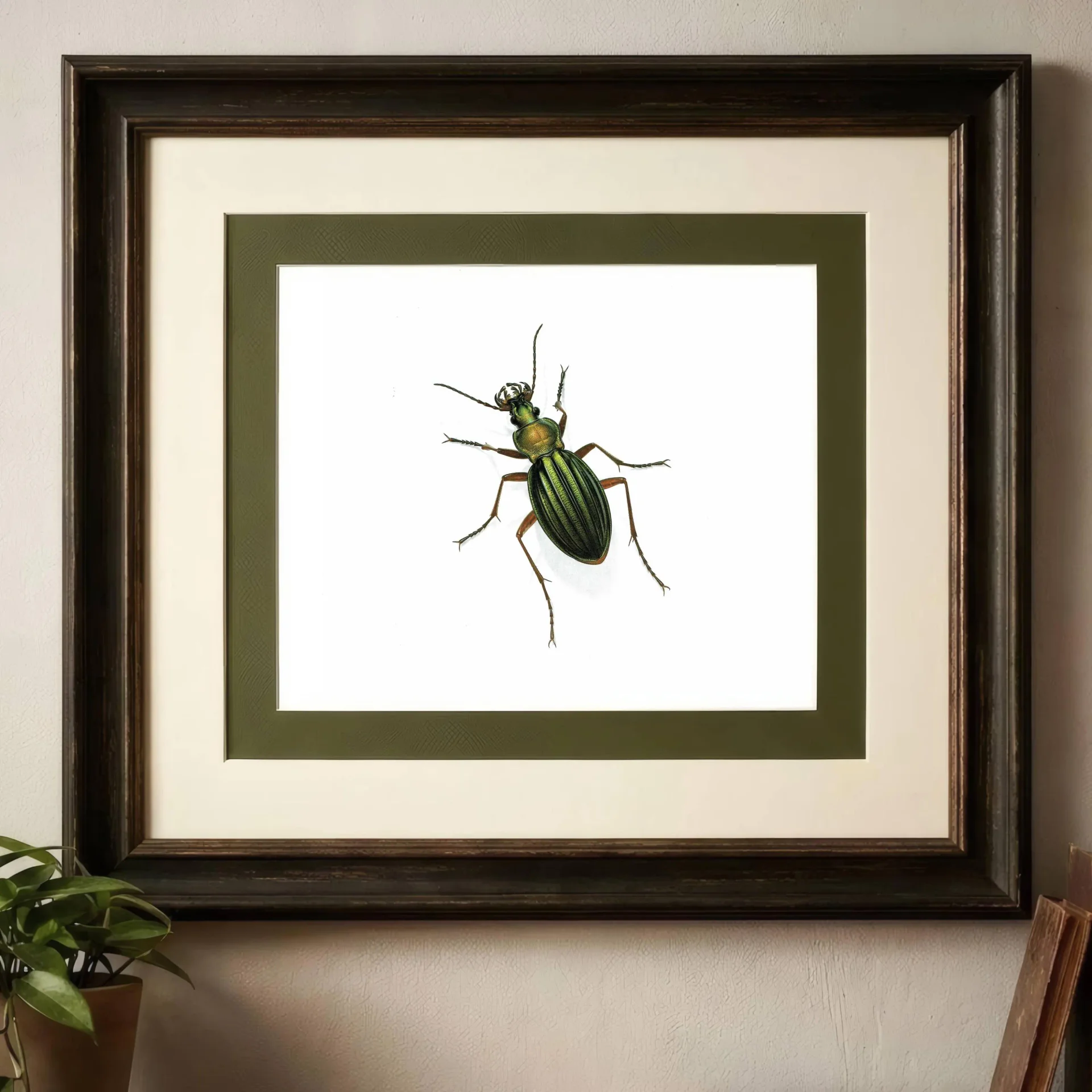 1986 Golden Ground Beetle Carabus Auronitens Print - Durin Bernard Les Insectes Scientific Illustration - Fabricius Entomology - 11 x 13 in