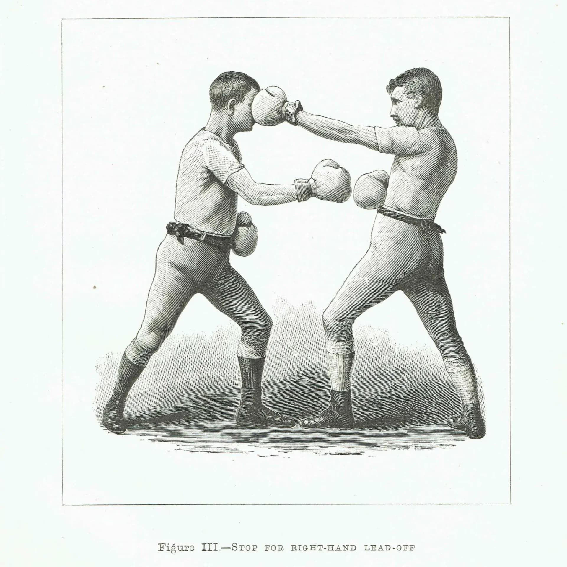 1889 Boxing Technique - Original Antique Print - Badminton Library Victorian Sports Pugilism Athletic Training Illustration - 5 x 7 in