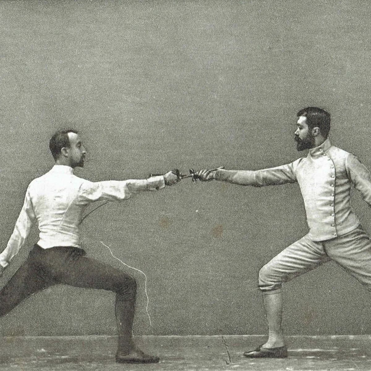 1889 Time Thrust in Octave - Original Antique Engraving - Badminton Library Fencing Victorian Sports Instruction - 5 x 7 in
