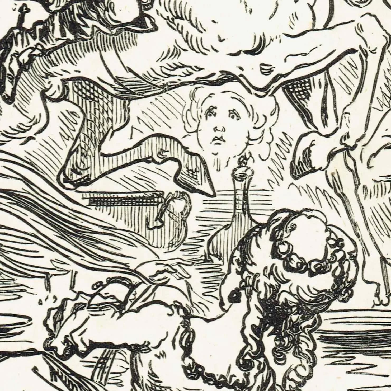 1867 Baron Munchausen Horse - Original Antique Print By Doré - Fantasy Adventure Tale Illustration Literature - 6 x 9 in
