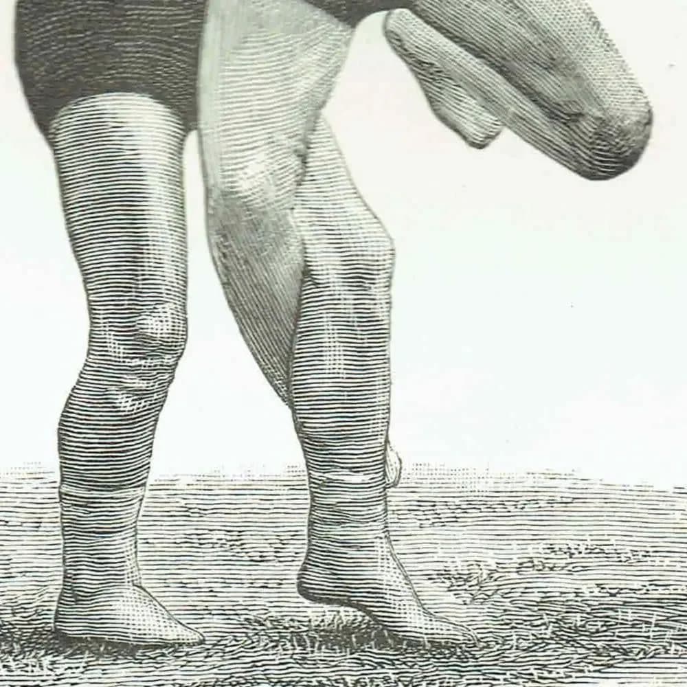 1889 Inside Lock Wrestling Hold - Original Antique Engraving - Badminton Library Sports Technique Victorian Athletic Study - 5 x 7 in