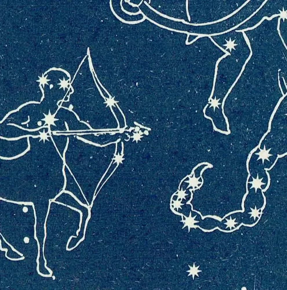 1944 Original Vega Quarter Summer Constellation Figures Stars Print - Celestial Navigation Map - Rev James Gall Atlas - 4 x 6 in