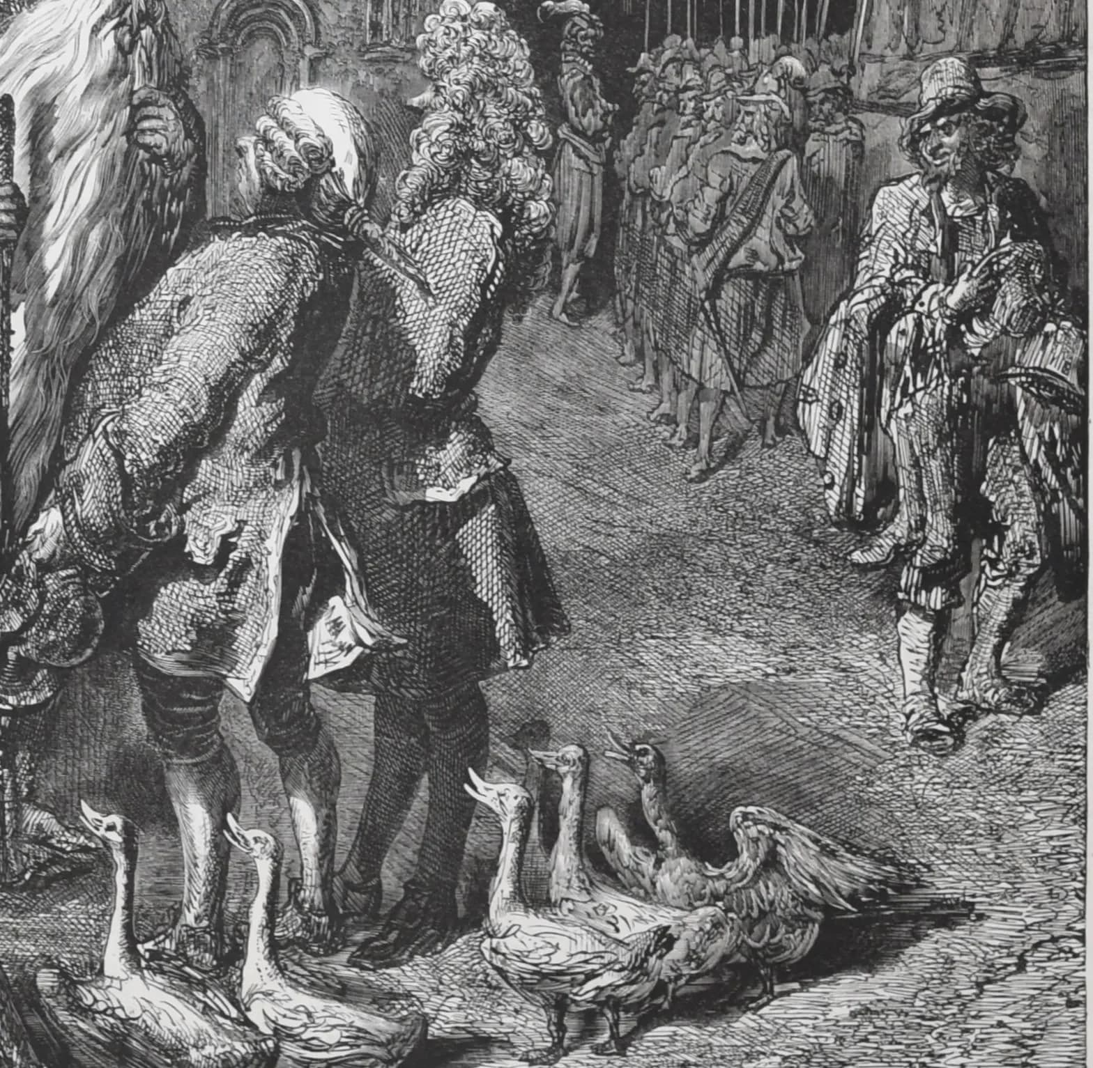 1866 Legend of the Wandering Jew - Plate 3 Original Antique Print after Doré - Gothic Fantasy Biblical Legend Steel Engraving - 14 x 20 in