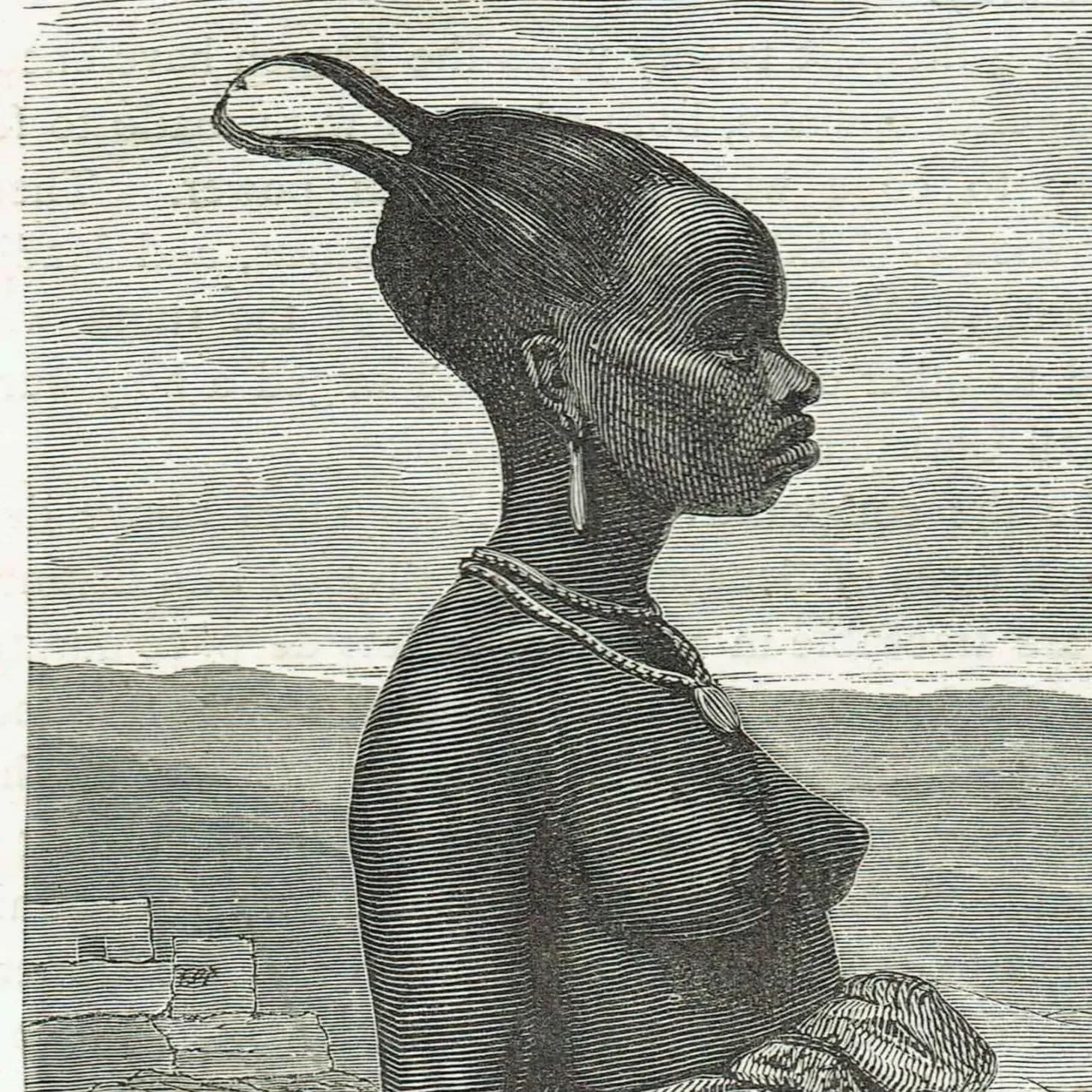 1875 Women of Elmina - Original Engraving - West Africa Ghana Portrait Illustrated Travels Victorian - 8 x 11.5 in